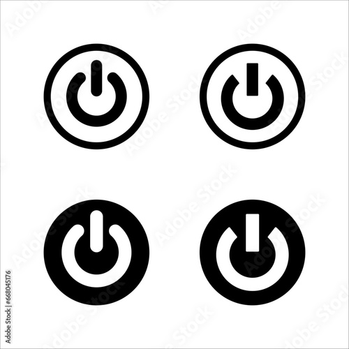 Power icon set Vectors illustration on white background.