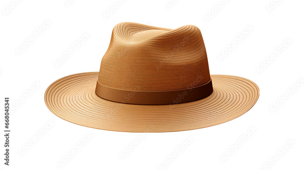 Round and Tranquil Beach Hat Isolated on Transparent or White Background, PNG