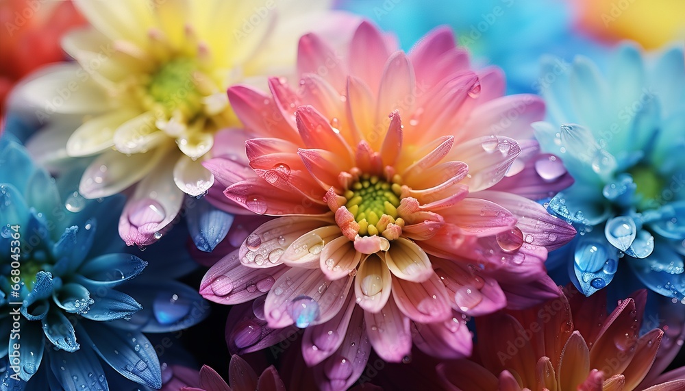 Fototapeta premium Colorful chrysanthemum flower macro shot