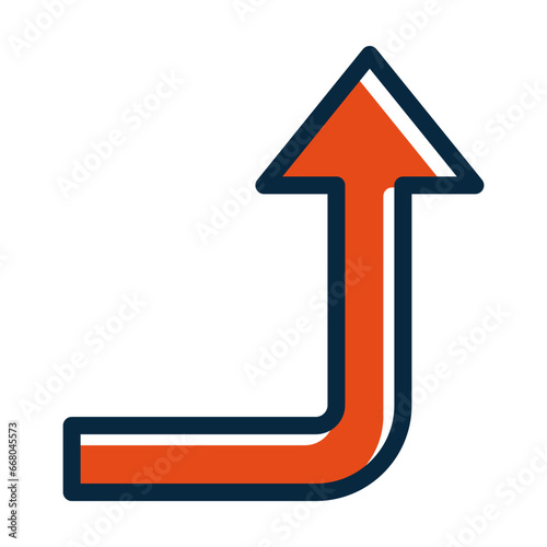 Turn Up Vector Thick Line Filled Dark Colors