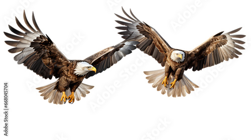 Majestic Eagles Soaring on Transparent Background Isolated on Transparent or White Background, PNG © The