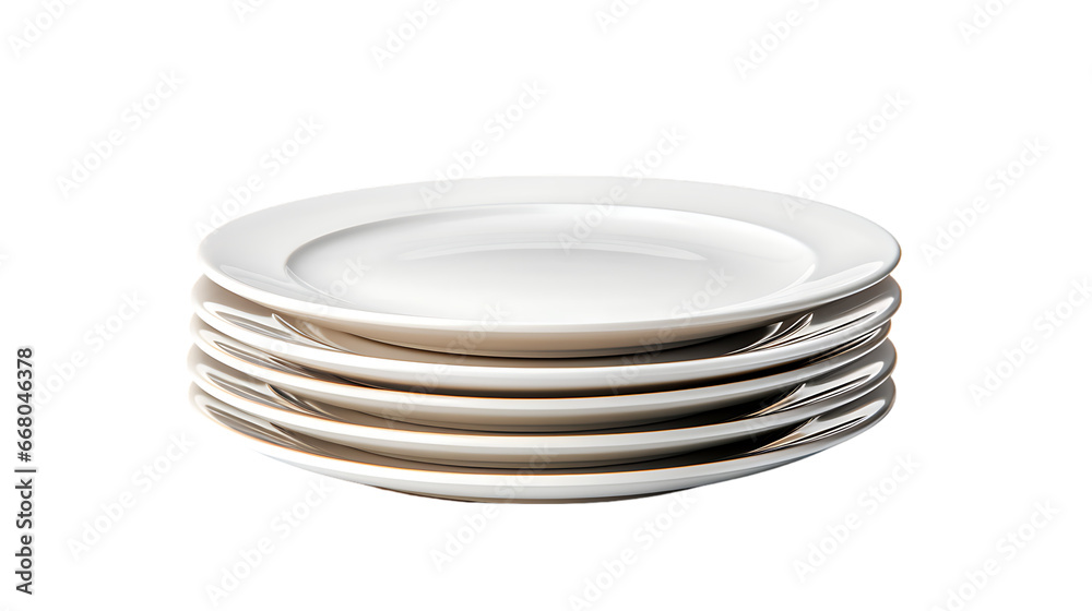 Stack of White Dinner Plates on Transparent Background Isolated on Transparent or White Background, PNG Stack of White Dinner Plates on Transparent Background Isolated on Transparent or White Background, PNG