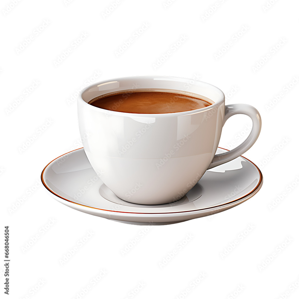 Ceramic Coffee Cup on Transparent Background Isolated on Transparent or White Background, PNG