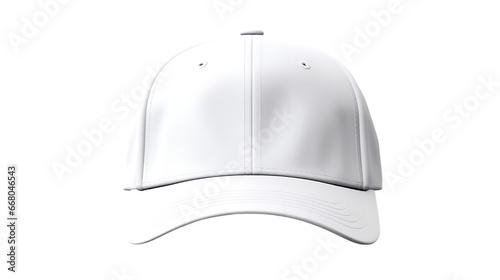 Flat Brimmed Baseball Cap on White Transparent Background Isolated on Transparent or White Background, PNG