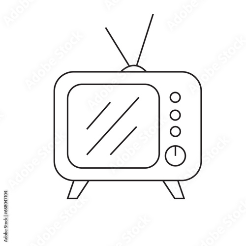 Vector illustration of a retro TV.