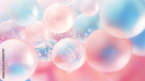 Background pastel gradient with sphere of balls. Generative Ai. 