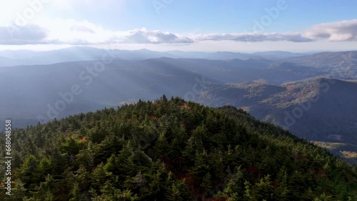 calloway peak, grandfather mountain nc, north carolina aerial photo