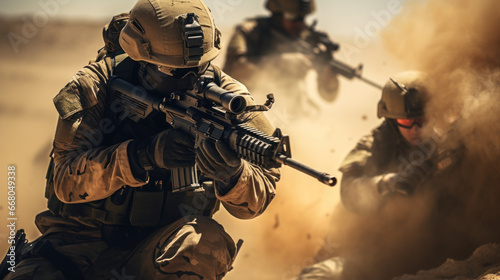 Special Forces team on the battlefield © EmmaStock
