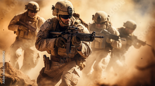 Special Forces team on the battlefield