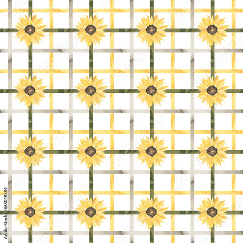sunflower png seamless pattern photo