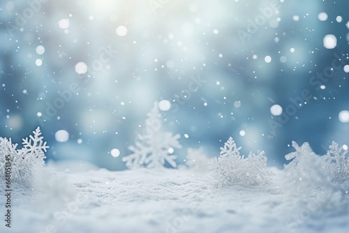  Winter Wonderland Background - Blurry Soft Defocused Bokeh Christmas Backdrop - AI Generated © Arthur