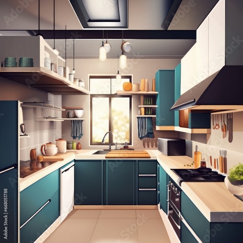 kitchen interior concept, Generative AI