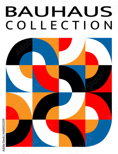 Vector de Cartel Bauhaus Collection de formas geométricas y semicírculos para impresión, portada, libro o póster. 