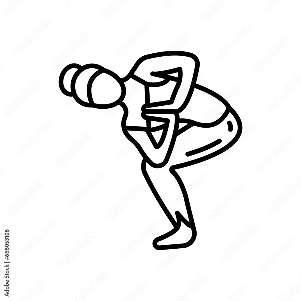 Chair Twist Pose Icon in vector. illustration Chair Twist Pose Icon in vector. illustration