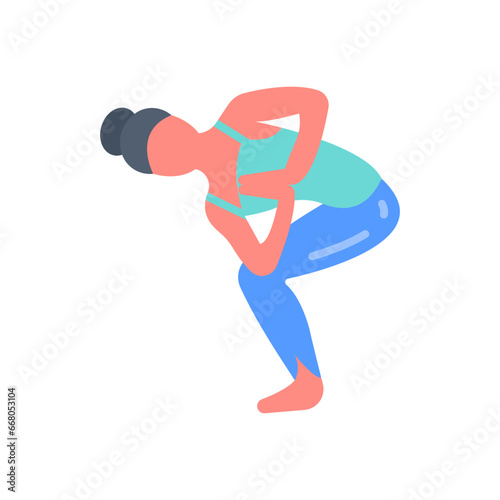 Chair Twist Pose Icon in vector. illustration