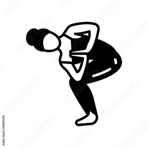 Chair Twist Pose Icon in vector. illustration