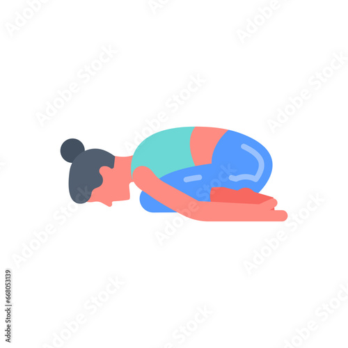 Child PoseYoga Video Icon in vector. illustration

