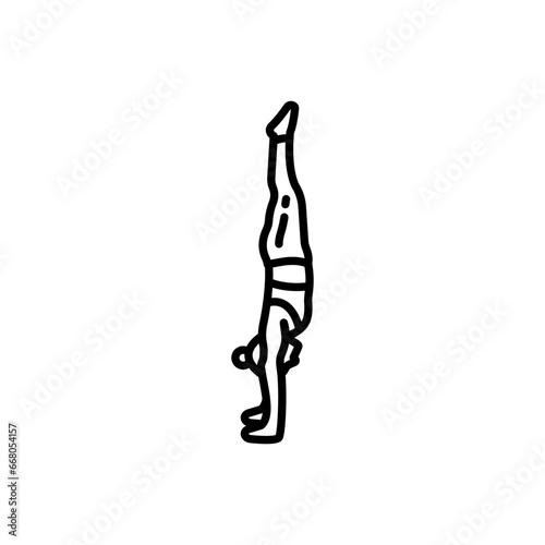 Handstand Pose Icon in vector. illustration