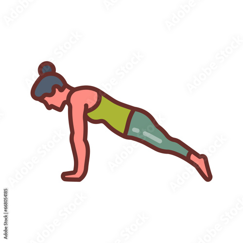 Plank Pose Icon in vector. illustrationPlank Pose Icon in vector. illustration