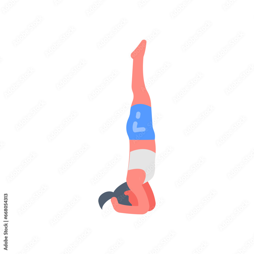 Headstand Yoga Icon in vector. illustration