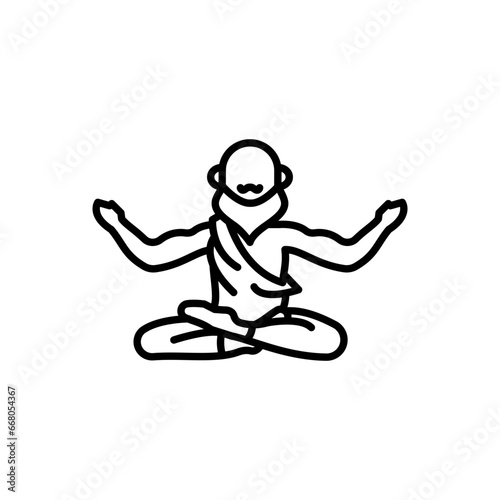 Yogi Baba Icon in vector. illustration