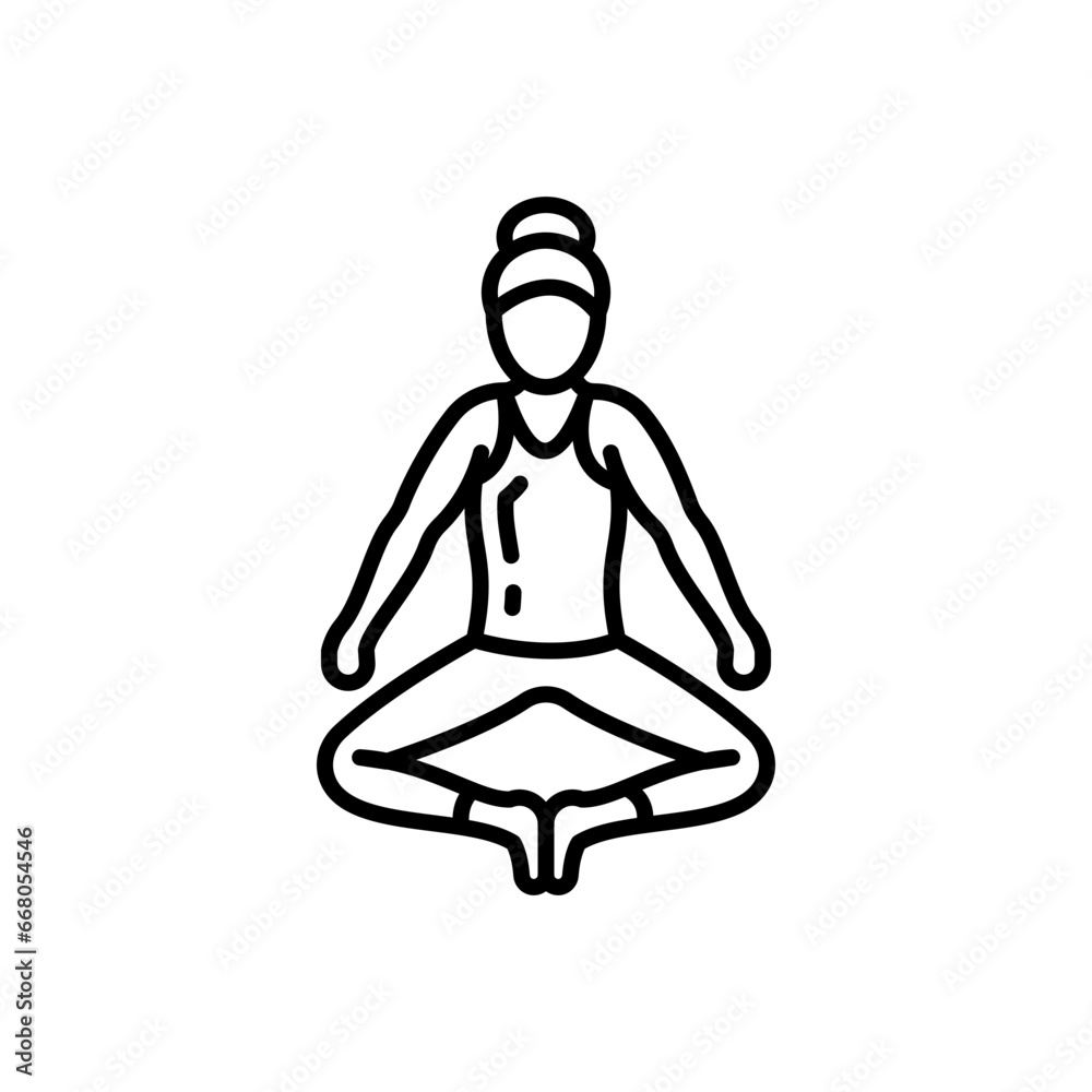 Baddha Konasana Icon in vector. illustration
Baddha Konasana Icon in vector. illustration