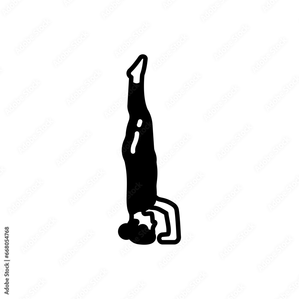 Fototapeta premium Tripod Headstand Icon in vector. illustration