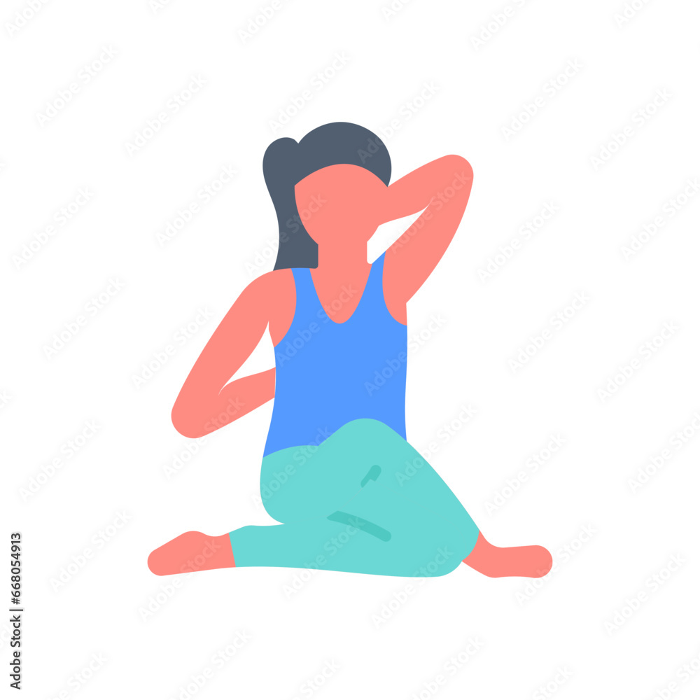Gomukhasana Icon in vector. illustration Gomukhasana Icon in vector. illustration