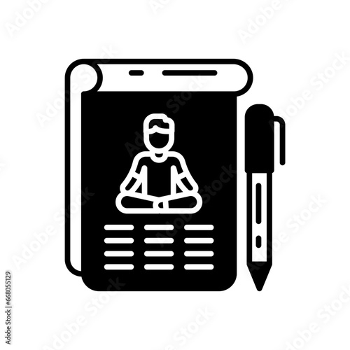 Yoga Journal Icon in vector. illustration