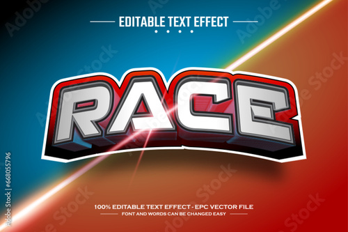 Race 3D editable text effect template