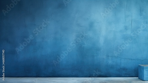 An image of soft light gently illuminating a dark blue wall.