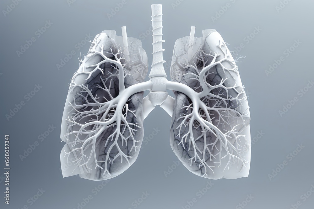 Human Lung With Smoke, Highlighting The Importance Of No Tobacco Day - obrazy, fototapety, plakaty 