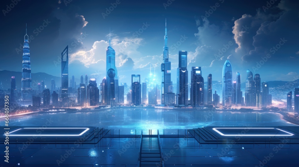 Innovative AI Elegance A Cyberpunk Cityscape Innovative AI Elegance A Cyberpunk Cityscape