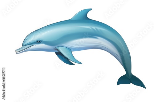 Isolated Dolphin On White Background