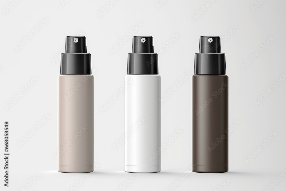Isolated Mockup Of An Airless Bottle Set Against White Background Isolated Mockup Of An Airless Bottle Set Against White Background
