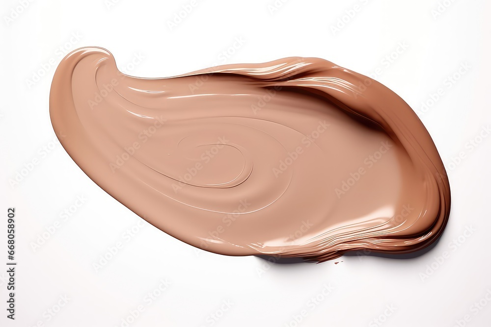 Isolated Smears Of Makeup Foundation On Clean White Background