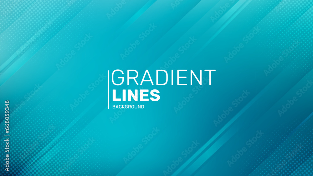 Dynamic mint lines background. Gradient teal background. Modern stripped background with shadow lines. - obrazy, fototapety, plakaty 
