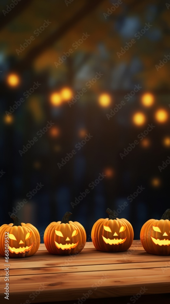 Fototapeta premium Mystical Jackolanterns Creating a Spellbinding Ambiance