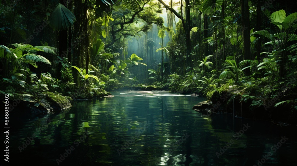 impressive and spectacular rainforest river landscape impressive and spectacular rainforest river landscape
