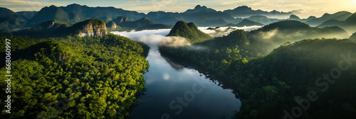 impressive and spectacular rainforest river landscape
