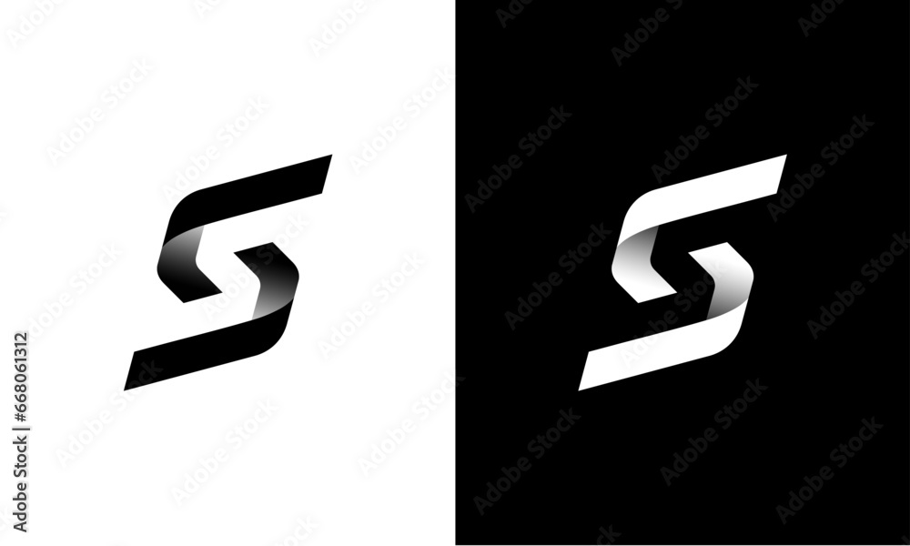 Modern technology S letter logo - obrazy, fototapety, plakaty 