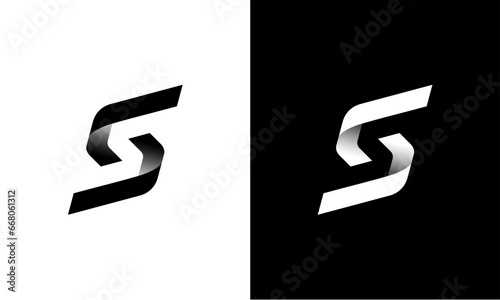 Modern technology S letter logo photo
