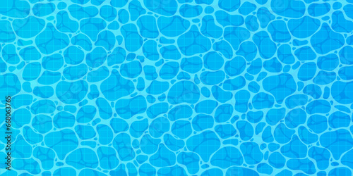 Swimming pool top view vackground. Banner of water surface in pool.