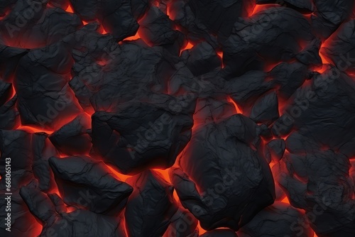 Seamless Texture Of Molten Lava And Volcanic Rock © Anastasiia