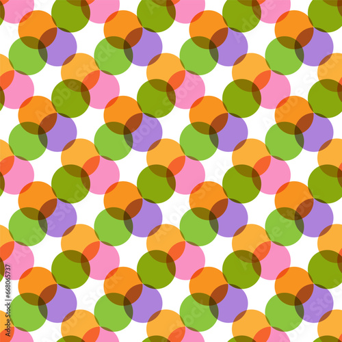 Seamless color geometric circle pattern for texture, textiles, packaging, and simple backgrounds