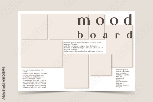 Vector photo collage template moodboard pictures grids vector illustration	