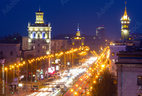 Zaporizhzhia city at night