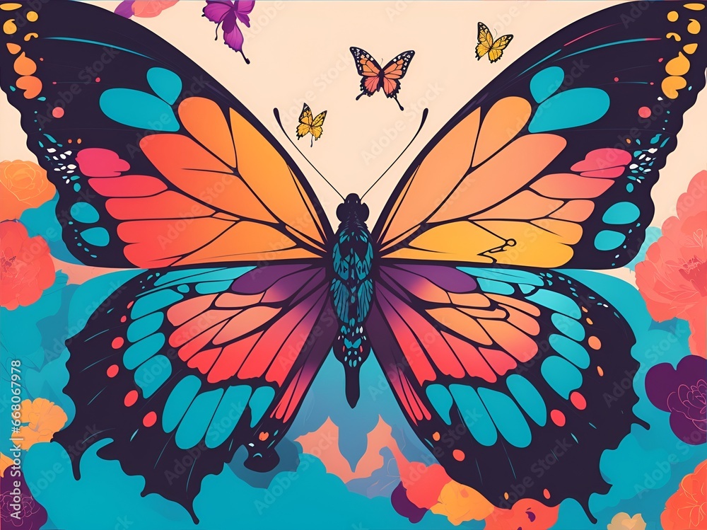 beautiful butterfly,vector art insect,learn about Butterflies day concept