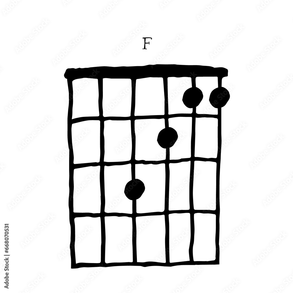 Guitar Chords doodle, note and melody hand drawn Guitar Chords doodle, note and melody hand drawn