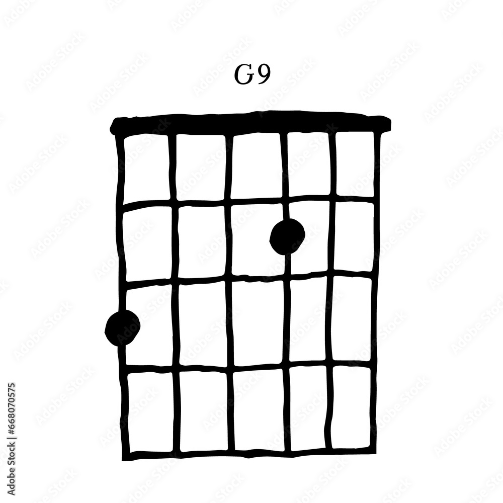 Guitar Chords doodle, note and melody hand drawn Guitar Chords doodle, note and melody hand drawn